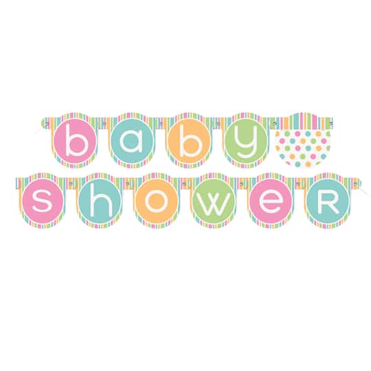 Pastel Baby Shower Banner Baby Shower Decorations